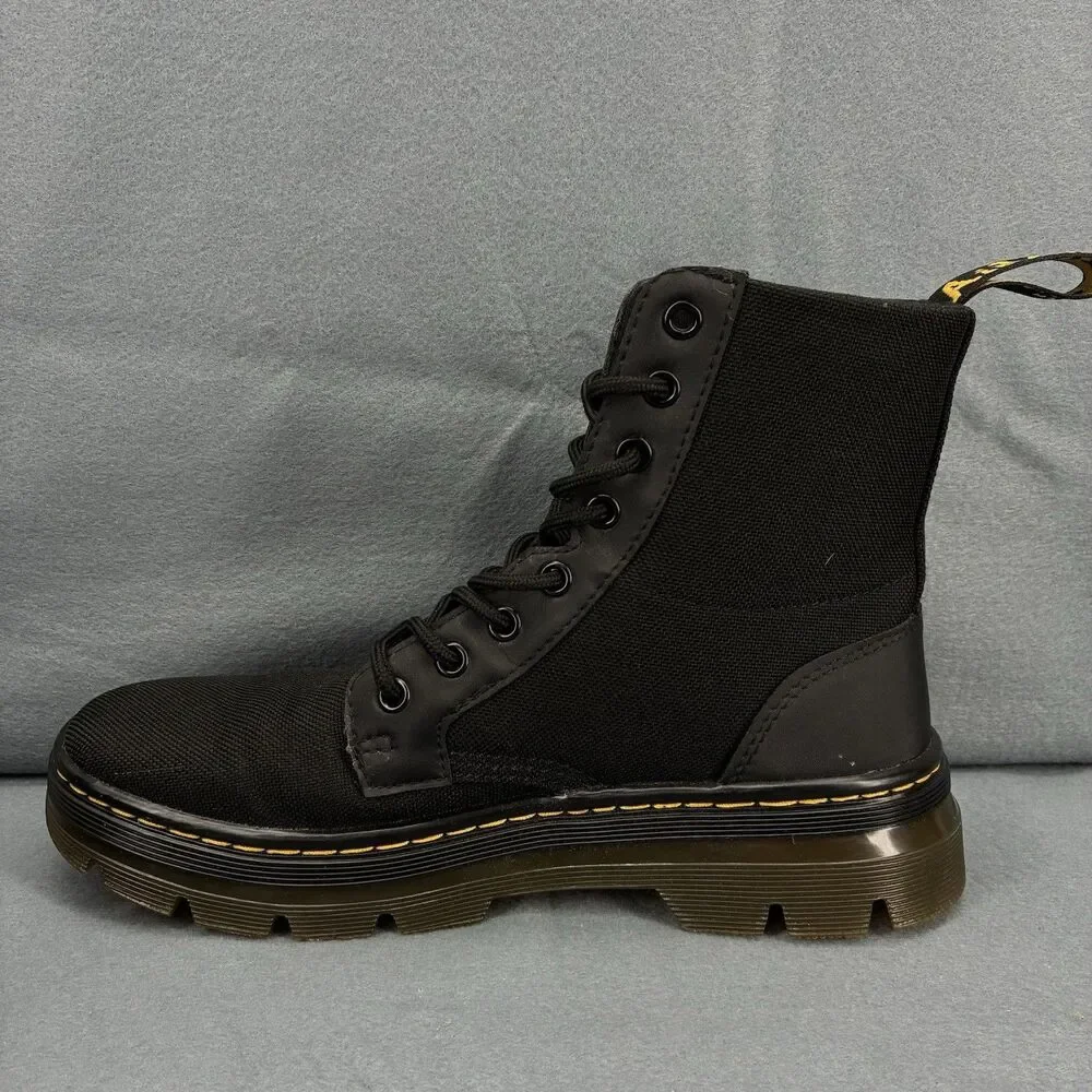 Dr. Martens Combs II Black Canvas Combat Boots Men’s US 8 Women’s US 9 Lace Up